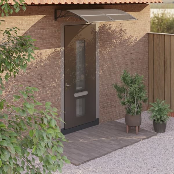 The Living Store Entrétak svart 150x100 cm polykarbonat - Markiser