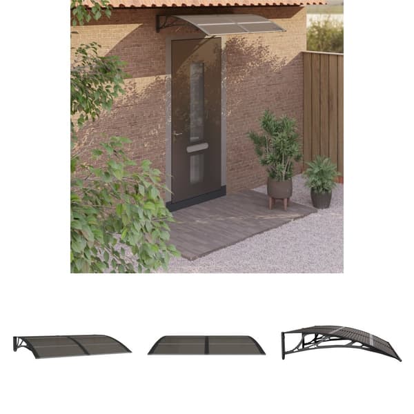 The Living Store Entrétak svart 150x100 cm polykarbonat - Markiser