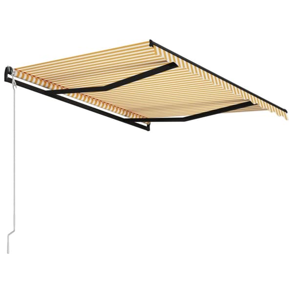 The Living Store Markis automatiskt infällbar 300x250 cm gul och vit - Markiser