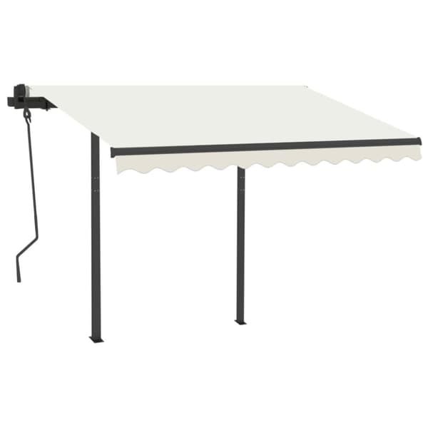 The Living Store Markis manuellt infällbar med LED 3x2,5 m gräddvit -  Markiser