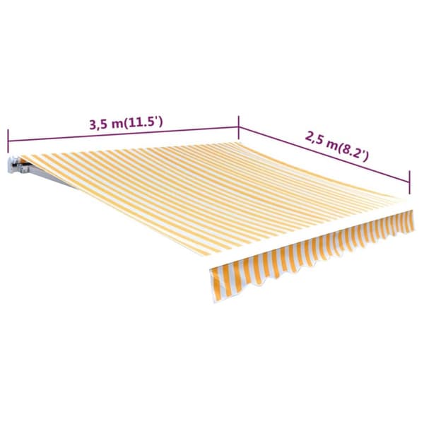 The Living Store markisedug 350x250 cm orange og hvid -  Markiser