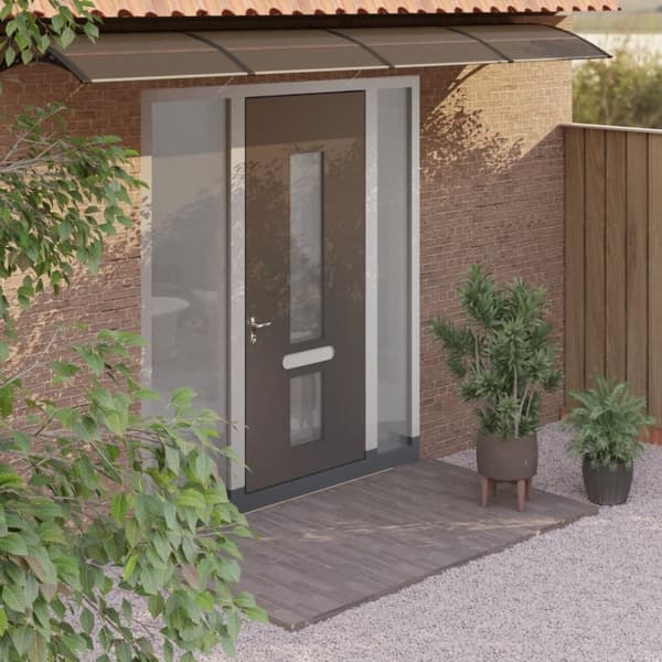 The Living Store Entrétak svart 400x100 cm polykarbonat - Markiser