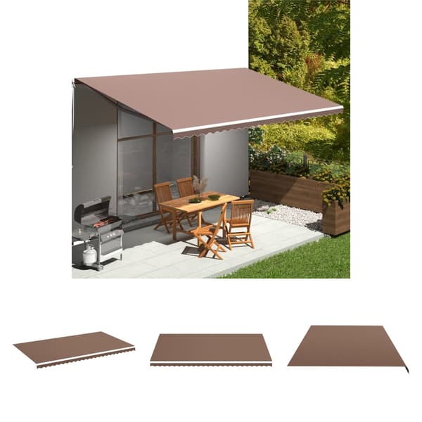 The Living Store udskiftningsdug til markise 6x3,5 m brun - Markiser
