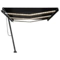 Miniatyrbild 5 av 11: The Living Store Markis manuellt infällbar med LED 600x300 cm antracit -  Markiser