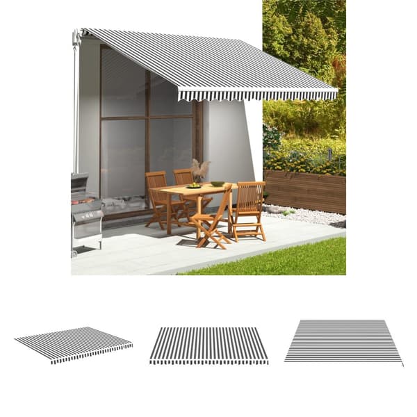 The Living Store Markisväv antracit och vit 4,5x3,5 m - Markiser