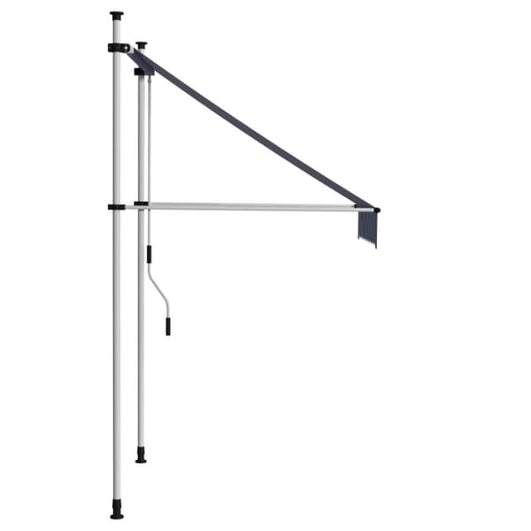 The Living Store Markis manuellt infällbar 100 cm blåa och vita ränder -  Markiser