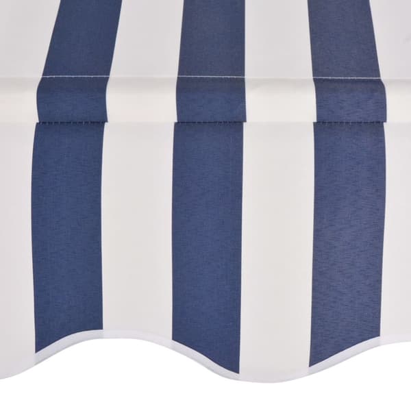 The Living Store Markis manuellt infällbar 100 cm blåa och vita ränder - Markiser