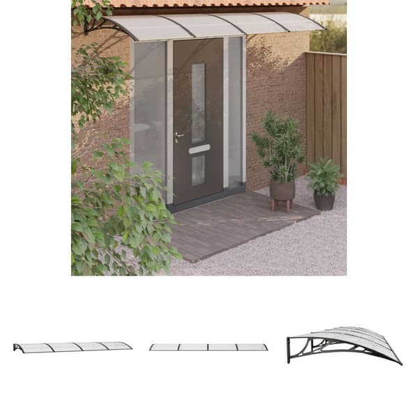 The Living Store Ovikatos musta 400x100 cm polykarbonaatti - Markiisit