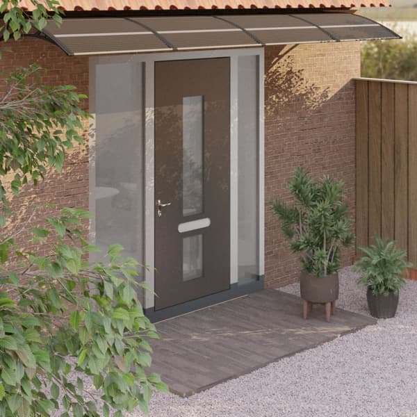The Living Store Ovikatos musta 400x75 cm polykarbonaatti - Markiisit