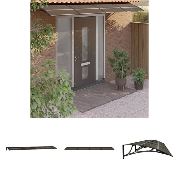The Living Store Ovikatos musta 400x75 cm polykarbonaatti -  Markiisit