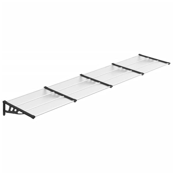 The Living Store dørbaldakin 396x90 cm polycarbonat sort og transparent -  Markiser