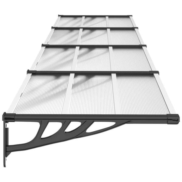 The Living Store dørbaldakin 396x90 cm polycarbonat sort og transparent -  Markiser