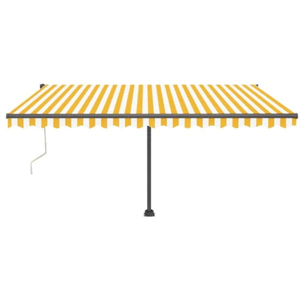 The Living Store Sisäänkelattava markiisi LED/tuulisensori 450x350 cm keltavalk. - Markiisit