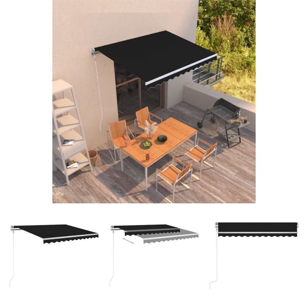 The Living Store Markis automatiskt infällbar 300x250 cm antracit -  Markiser