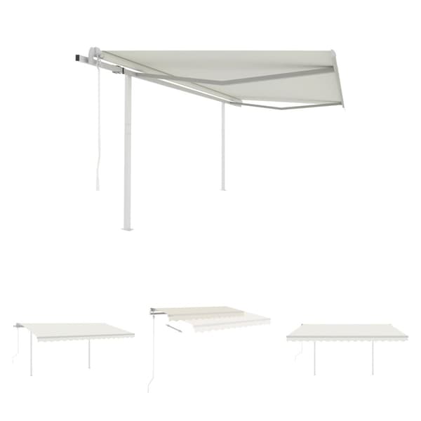 The Living Store Automaattisesti kelattava markiisi tolpilla 4x3,5m kerma -  Markiisit