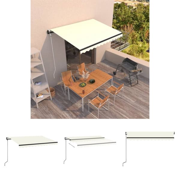 The Living Store Automatisk markis 350x250 cm gräddvit -  Markiser