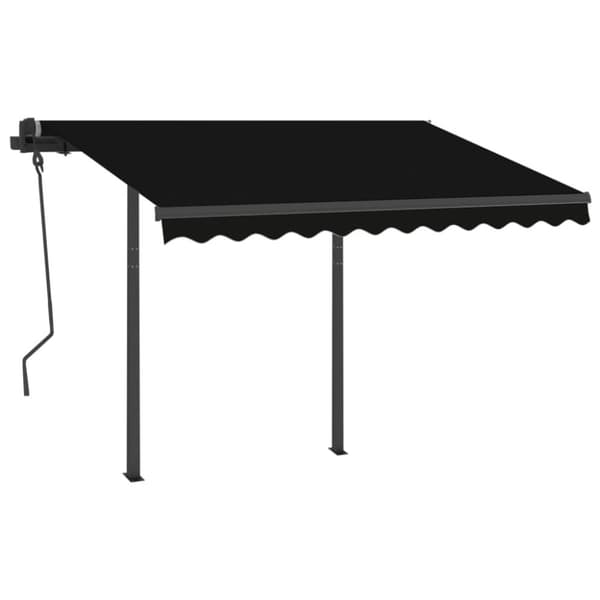 The Living Store Markis med stolpar automatiskt infällbar 3,5x2,5 m antracit - Markiser