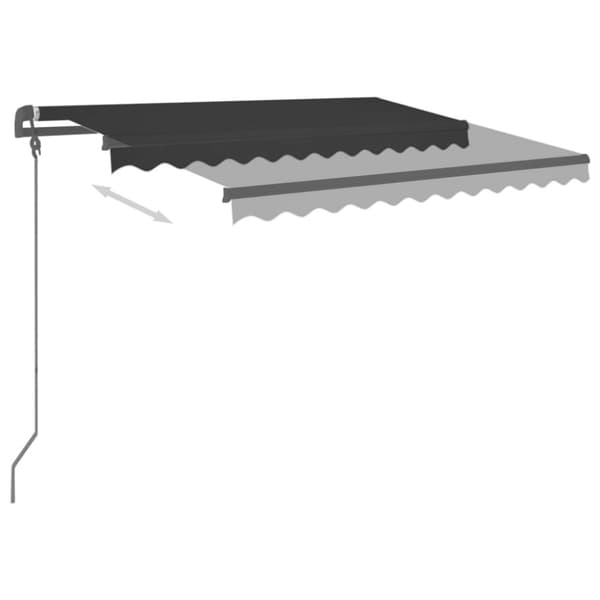 The Living Store Markis med stolpar automatiskt infällbar 3,5x2,5 m antracit - Markiser