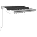 Miniatyrbild 5 av 11: The Living Store Markis med stolpar automatiskt infällbar 3,5x2,5 m antracit -  Markiser