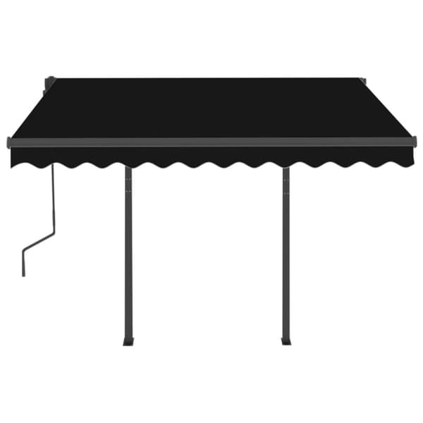 The Living Store Markis med stolpar automatiskt infällbar 3,5x2,5 m antracit - Markiser