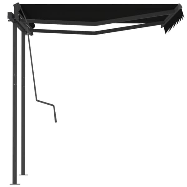 The Living Store Markis med stolpar automatiskt infällbar 3,5x2,5 m antracit - Markiser