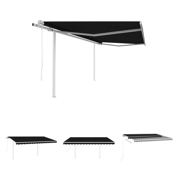 The Living Store Automaattisesti kelattava markiisi tolpilla 4x3 m antrasiitti -  Markiisit