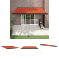 Miniatyrbild 1 av 10: The Living Store Markis infällbar orange och brun 4x3 m tyg&aluminium -  Markiser