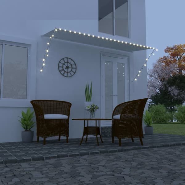 The Living Store Markis med LED 350x150 cm gräddvit -  Markiser