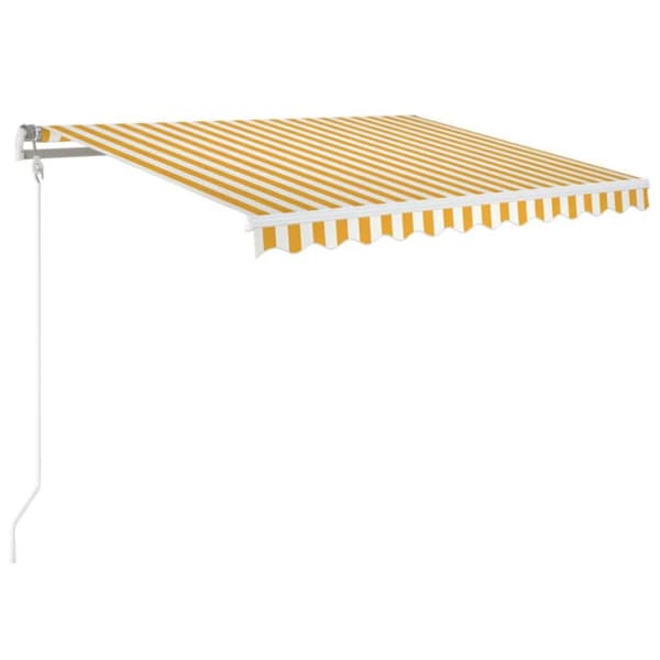 The Living Store Automatisk markis 350x250 cm gul och vit - Markiser