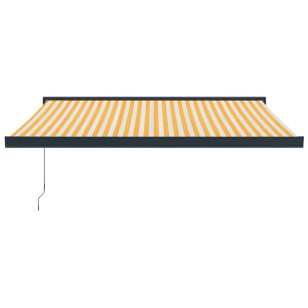 The Living Store foldemarkise manuel betjening 3x2,5 m stof aluminium gul hvid -  Markiser