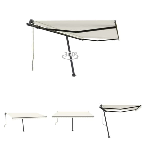The Living Store Vapaasti seisova sisäänkelattava markiisi 450x350 cm kerma -  Markiisit