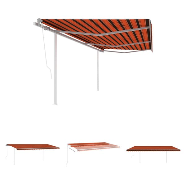 The Living Store Automaattisesti sisäänkelattava markiisi 6x3 m oranssiruskea -  Markiisit