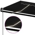 Miniatyrbild 6 av 10: The Living Store Automatisk markis med vindsensor & LED 450x350 cm antracit -  Markiser