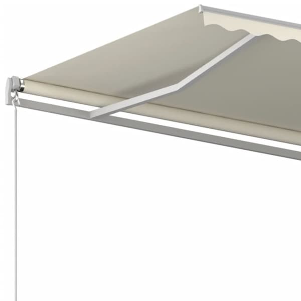 The Living Store Markis med stolpar automatisk infällbar 3,5x2,5 m gräddvit -  Markiser