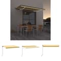 Miniatyrbild 1 av 10: The Living Store Automatisk markis med vindsensor & LED 450x300 cm gul/vit -  Markiser