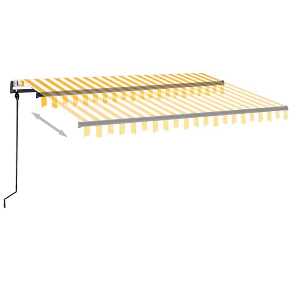 The Living Store Automaattisesti sisäänkelattava markiisi 350x250cm keltavalk. - Markiisit