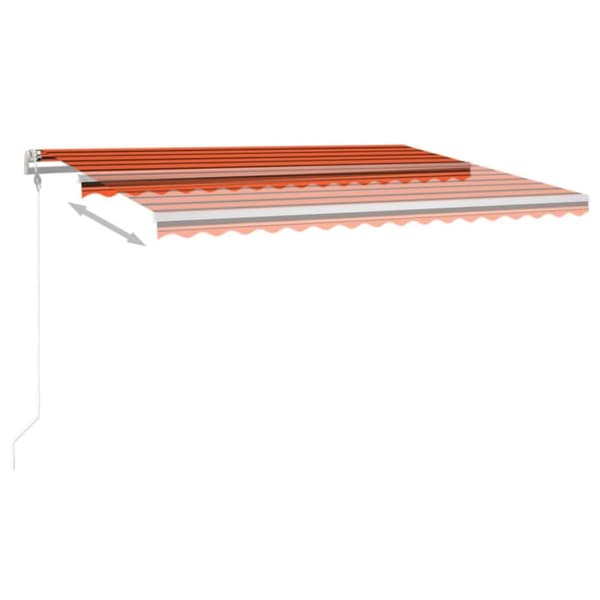 The Living Store Sisäänkelattava markiisi LED/tuulisens. 450x300cm oranssiruskea - Markiisit