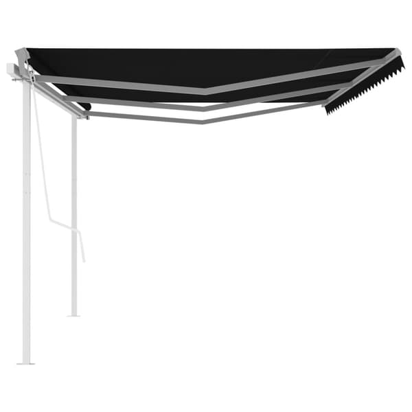 The Living Store Markis med stolpar automatiskt infällbar 6x3 m antracit - Markiser