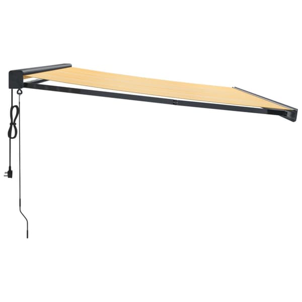 The Living Store Sisäänkelattava markiisi keltavalkoinen 4x3 m kangas/alumiini - Markiisit