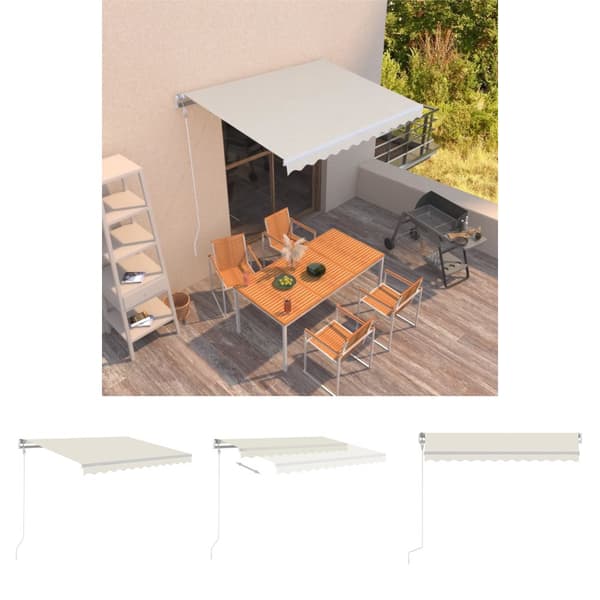 The Living Store Markis automatiskt infällbar 300x250 cm gräddvit -  Markiser