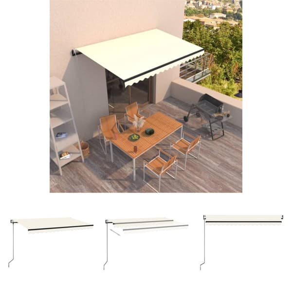 The Living Store markise 400x350 cm automatisk betjening cremefarvet -  Markiser