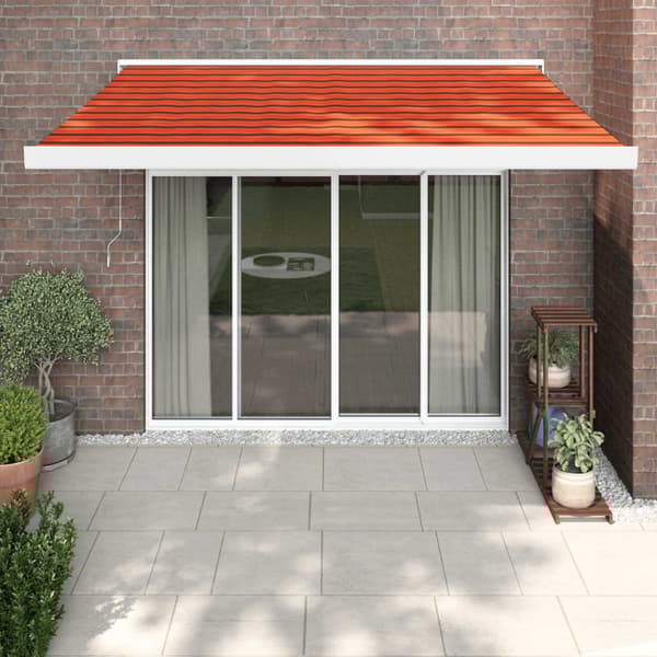The Living Store Markis infällbar orange och brun 3x2,5 m tyg&aluminium - Markiser