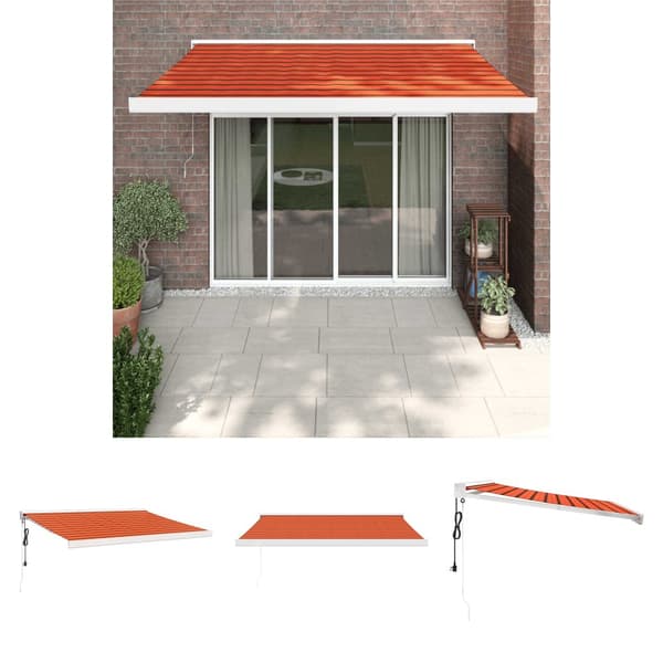 The Living Store Markis infällbar orange och brun 3x2,5 m tyg&aluminium -  Markiser