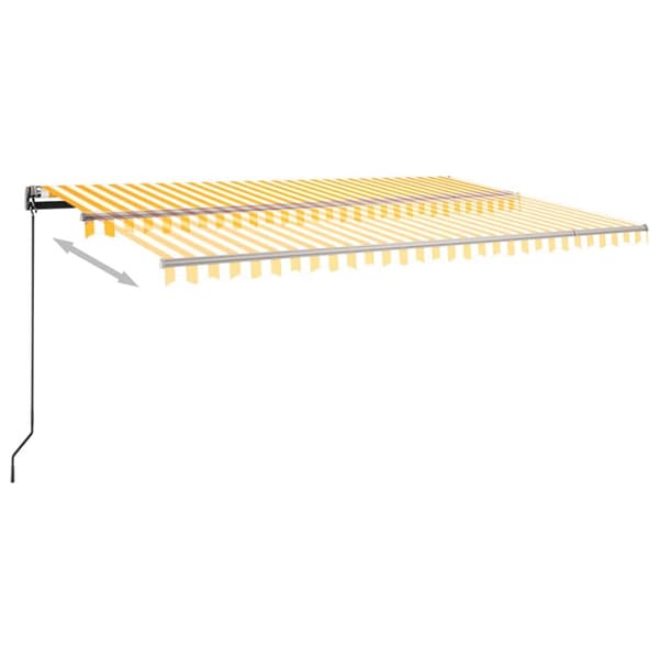 The Living Store Fristående markis automatisk 500x350 cm gul/vit - Markiser