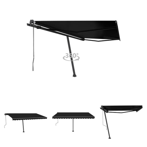 The Living Store Fristående markis automatisk 450x350 cm antracit - Markiser