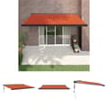 Miniatyrbild 1 av 11: The Living Store Markis infällbar orange och brun 4x3 m tyg&aluminium -  Markiser