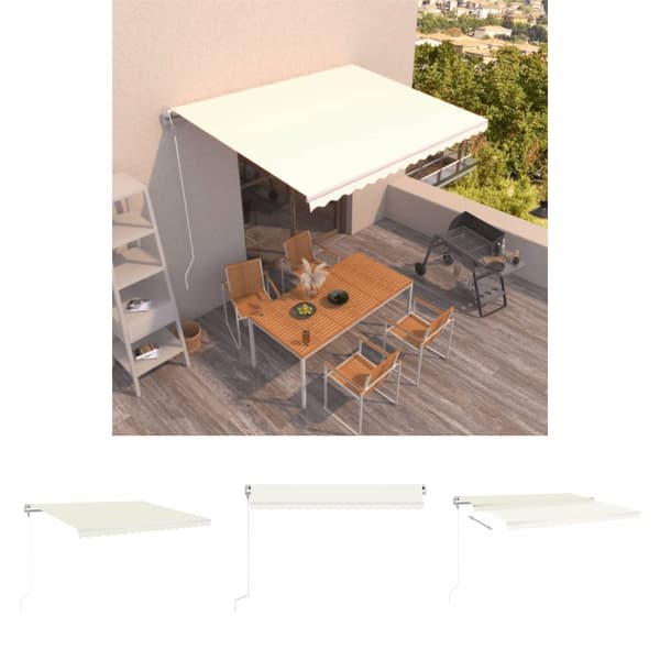 The Living Store markise 400x350 cm automatisk betjening cremefarvet -  Markiser