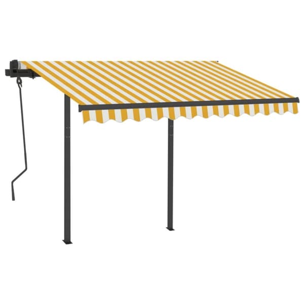 The Living Store Automaattisesti kelattava markiisi tolpilla 3,5x2,5m keltavalk. - Markiisit