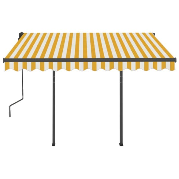 The Living Store Automaattisesti kelattava markiisi tolpilla 3,5x2,5m keltavalk. - Markiisit