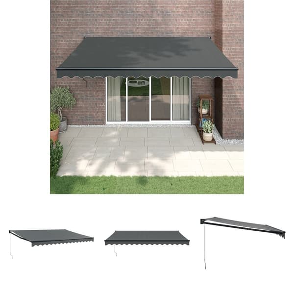 The Living Store Sisäänkelattava markiisi antrasiitti 4x3 m kangas/alumiini - Markiisit
